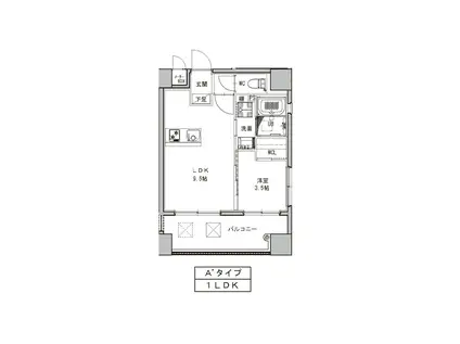 ZIP KENCHOUMAE(1LDK/5階)の間取り写真