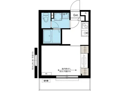 リブリ・コズミック矢向(1K/2階)の間取り写真