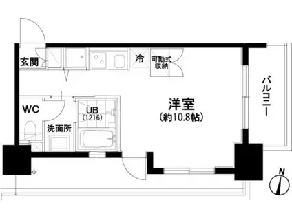 西新ROOMS(ワンルーム/2階)の間取り写真
