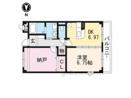 ベルフリーデ(2DK/1階)の間取り写真