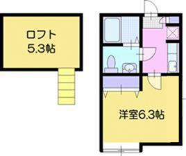 ツインライト大麻(1K/1階)の間取り写真