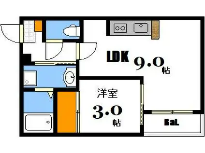 REGALEST LA NOBLE(1LDK/2階)の間取り写真