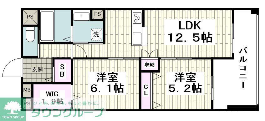 FK&Y(2LDK/6階)の間取り写真