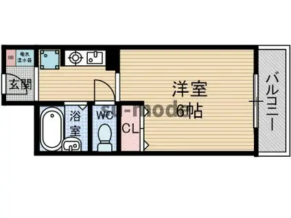 スチューデントパレス茨木(1K/4階)の間取り写真