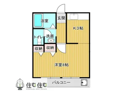 コーポ幸II(1K/2階)の間取り写真