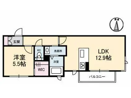 シャーメゾンヒルズ(1LDK/2階)の間取り写真