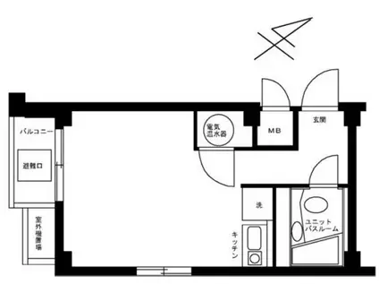 牛込パークハイツ(ワンルーム/2階)の間取り写真