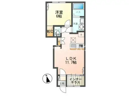 アネックス FII(1LDK/1階)の間取り写真