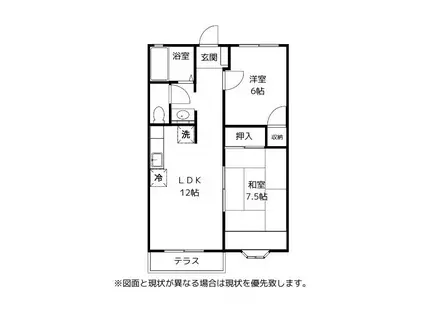 ネオパルス(2LDK/1階)の間取り写真