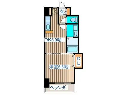 アネシス泉中央(1DK/1階)の間取り写真