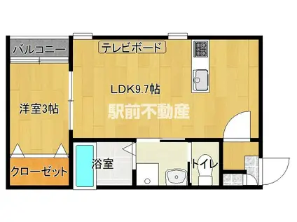 TIDY新鳥栖(1LDK/1階)の間取り写真