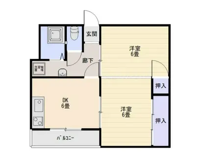 田中ビル(1DK/2階)の間取り写真