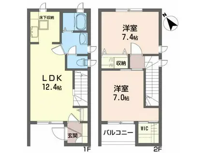 パークヒルズ明石台(2LDK/1階)の間取り写真