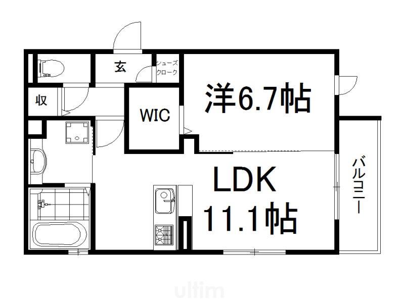 セジュール神楽田(1LDK/1階)の間取り写真