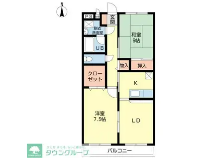 オリーヴァ・コロール(2LDK/1階)の間取り写真