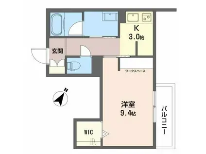 クリザンテーム(1K/2階)の間取り写真