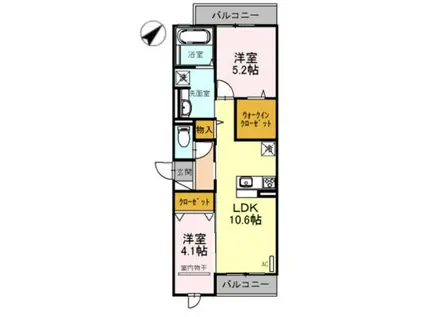 エミネンス久米田(2LDK/3階)の間取り写真