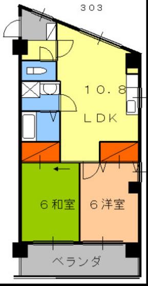 佐藤ビル(2LDK/3階)の間取り写真