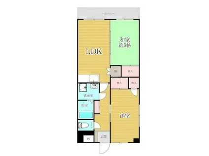 ロイヤルフラッツ(2LDK/2階)の間取り写真