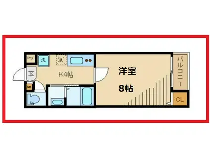 立石パークスクエア(1K/1階)の間取り写真