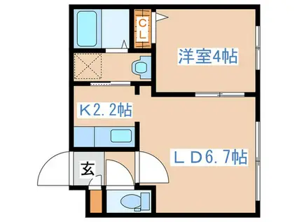 ネクステージ平岸II(1LDK/2階)の間取り写真