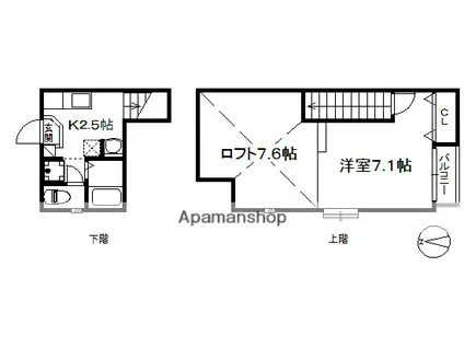 POLARIS CITYII(1K/2階)の間取り写真