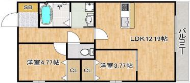 GRACE SHOEI(2LDK/4階)の間取り写真