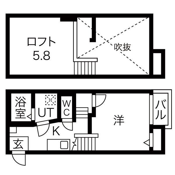 CREO中村公園七番館(1SK/1階)の間取り写真