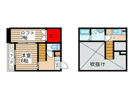 ラ・ヴィーナス(1K/1階)の間取り写真