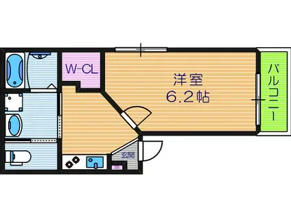 T`STERARACE HIGASHISUMIYOSHI DOE(1K/2階)の間取り写真