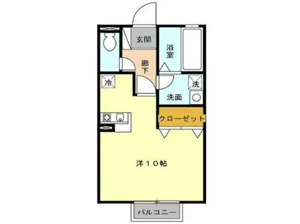 ラ・メール(ワンルーム/2階)の間取り写真