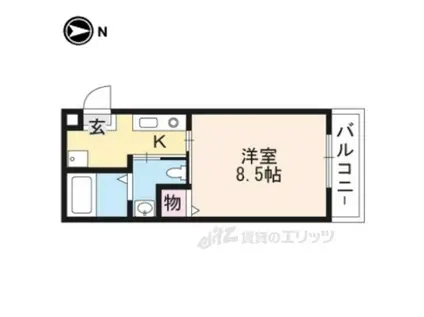 E-SPAAACE烏丸(1K/2階)の間取り写真