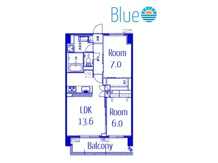 ブルーブラン新横浜(2LDK/6階)の間取り写真