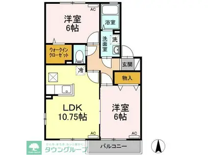 コートオンジェーム(2LDK/1階)の間取り写真