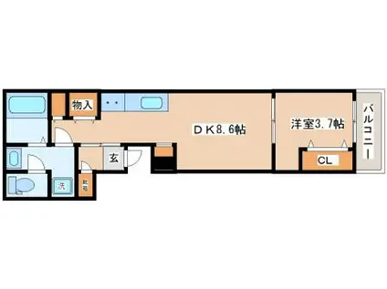 パロス垂水エスペランサ(1LDK/2階)の間取り写真