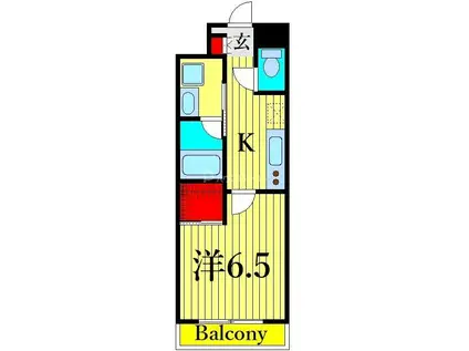 DANA(1K/4階)の間取り写真