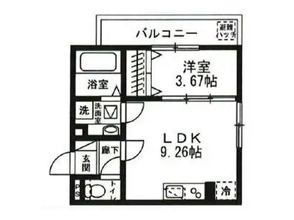 CAPITAL COURT (1LDK/2階)の間取り写真