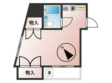 川村第三コーポ(ワンルーム/2階)の間取り写真