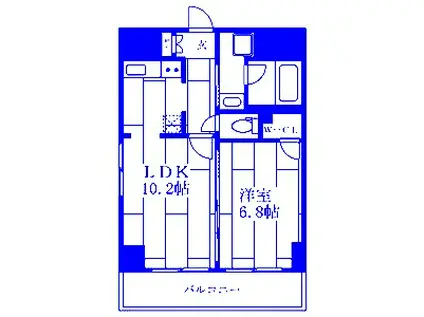 プラージュ県立大学(1LDK/3階)の間取り写真