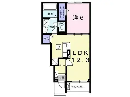 ドミールトキワ(1LDK/1階)の間取り写真