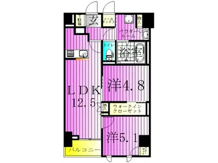 S-RESIDENCE北千住REIZ(2LDK/14階)の間取り写真