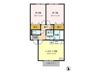 メゾン陽光(2LDK/2階)の間取り写真