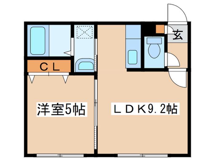 キャステル東札幌(1LDK/2階)の間取り写真