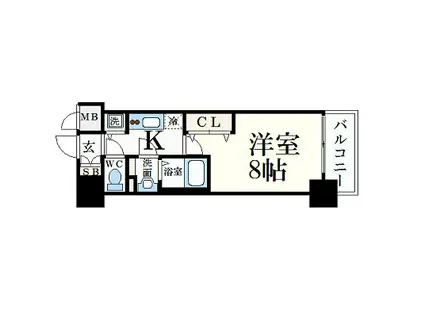 プレサンス新栄町ギャラント(1K/13階)の間取り写真