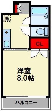 プレアール九工大(1K/1階)の間取り写真