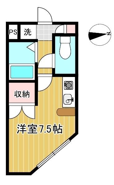 アイショウプラザ萩野町II(ワンルーム/4階)の間取り写真