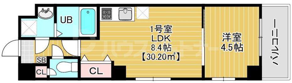 ソレイユ北砂(1LDK/2階)の間取り写真