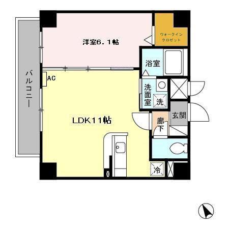 アースヒル東白壁(1LDK/5階)の間取り写真
