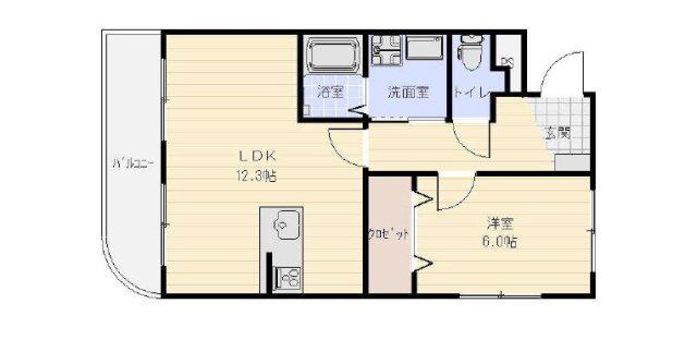 シュッド・エコール(1LDK/4階)の間取り写真