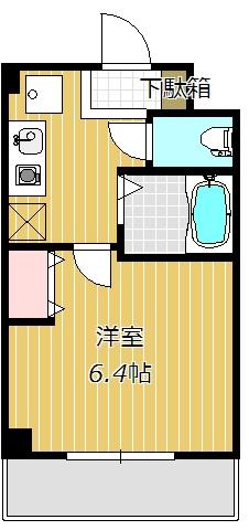 ミリアビタNO5(1K/6階)の間取り写真